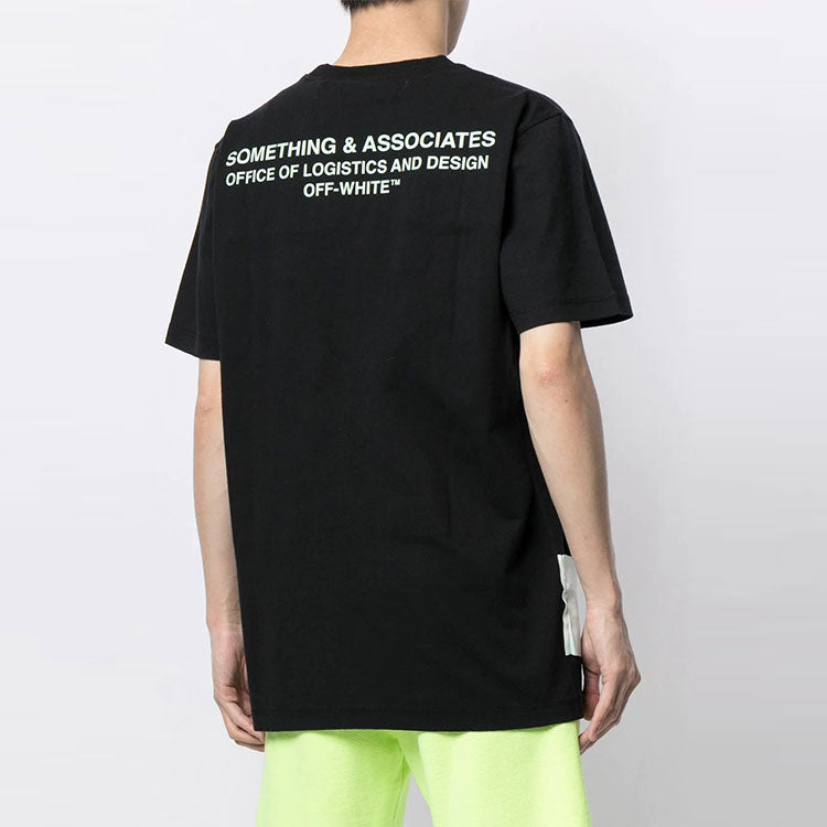 Off-White x Something & Associates Crossover Alphabet Printing Short Sleeve Ordinary Version Unisex Black OMAA027G191851441044