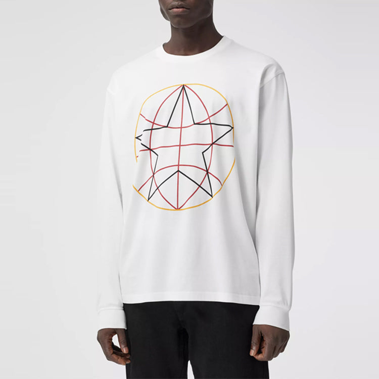 Men's Burberry SS21 Pattern Long Sleeves White 80375641