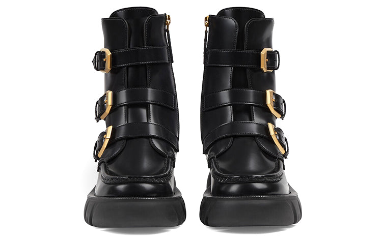 (WMNS) Gucci Leather Ankle Boots 'Black' 663590-DKSD0-1000