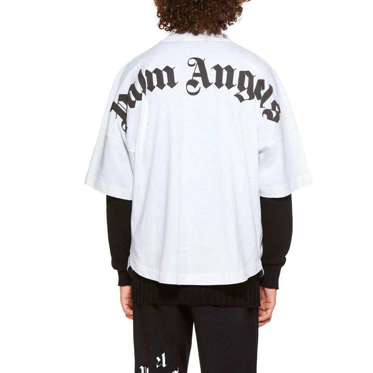 Palm Angels SS21 Classic Logo Over Tee 'White Black' PMAA002R21JER0010110