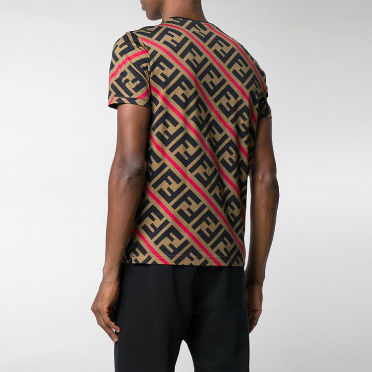 FENDI SS21 FF Pattern Printing Short Sleeve Brown FY0894A7A8F13J8