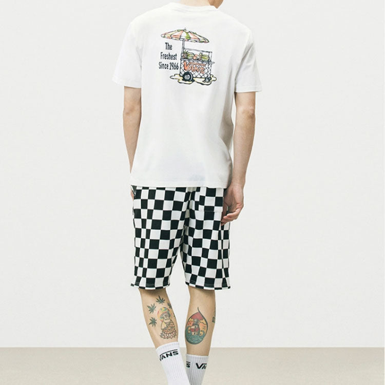 Vans Funny Printing Sports Round Neck Short Sleeve Unisex White VN0A5F3LWHT