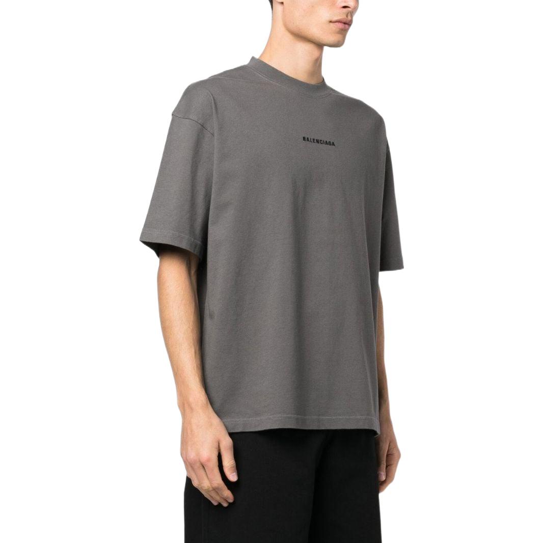 Balenciaga Embroidered-Logo Cotton T-shirt 'Grey' 612966TNVG91300