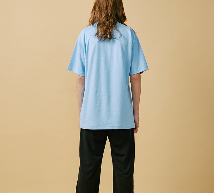 PJs Vigor Pattern Tie Dye Printing Short Sleeve Unisex Blue 20SSTS10212-P