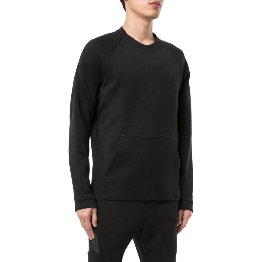 Men's Nike Back Brand Logo Pattern Printing Round Neck Long Sleeves Black NS0006-010