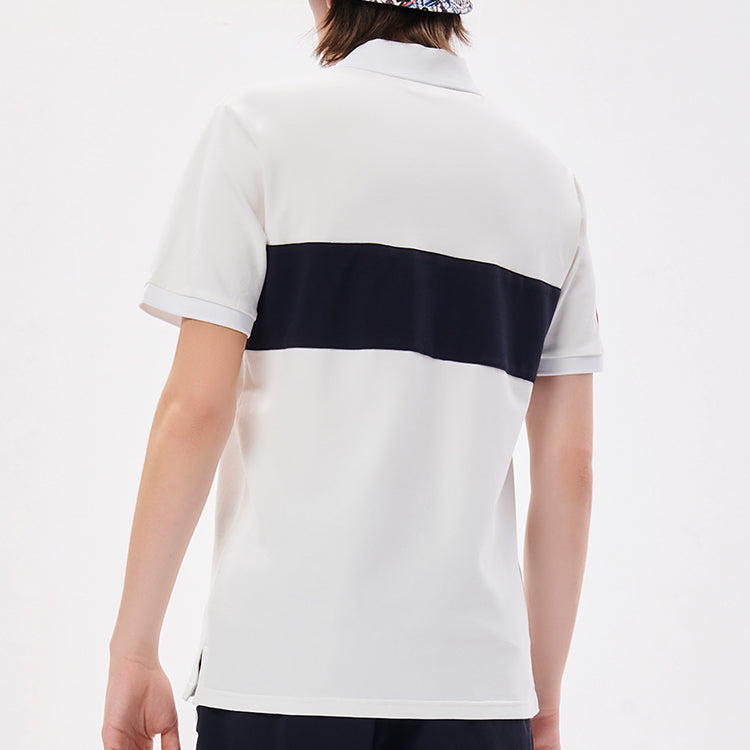 Men's FILA FUSION x staple Crossover Contrasting Colors Logo Sports Short Sleeve Polo Shirt White T11M134107F-WT