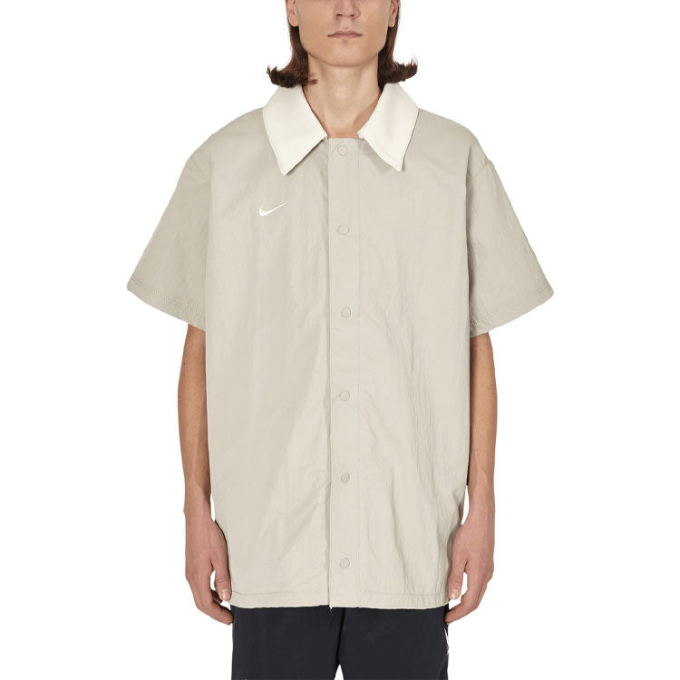 Nike x Fear of God x NBA Crossover Solid Color Loose Short Sleeve Shirt Gray CU4616-271