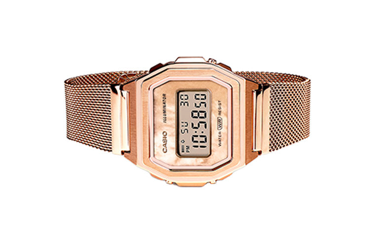 CASIO Analog Unisex Mens Rose Gold Digital A1000MPG-9
