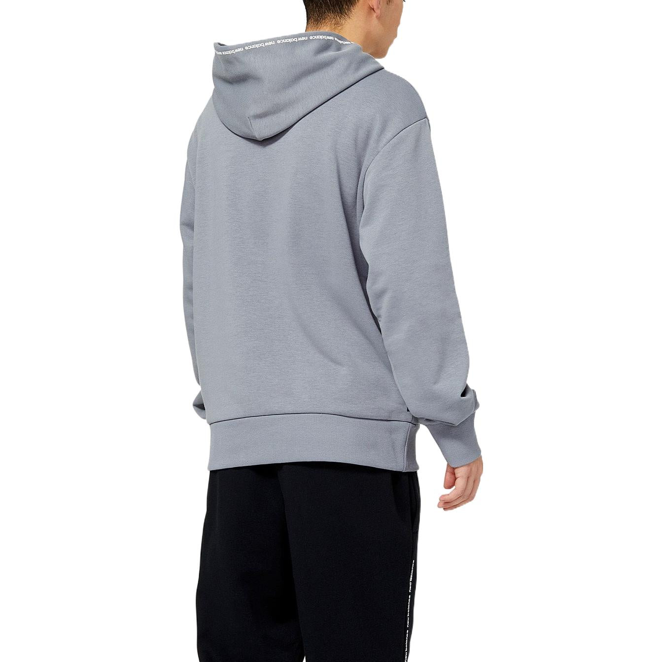 New Balance Essentials Magnify Linear Graphic Hoodie Asia Sizing 'Gunmetal' MT23516-GNM