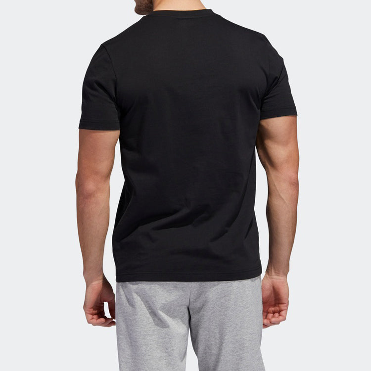 adidas Sports Training Round Neck Black Foil Graphic Tee 'Black' EI4607