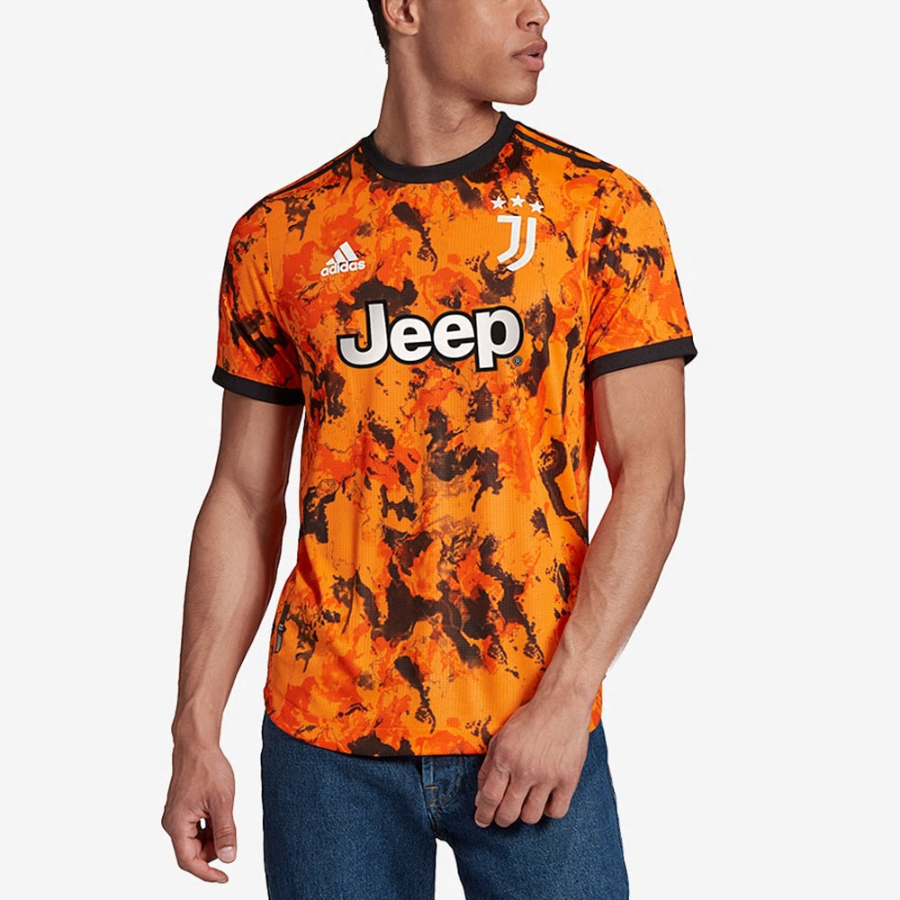 adidas AU Player Edition 20-21 Season Juventus Away Soccer/Football Sports Patchwork Print Short Sleeve Orange GE4854