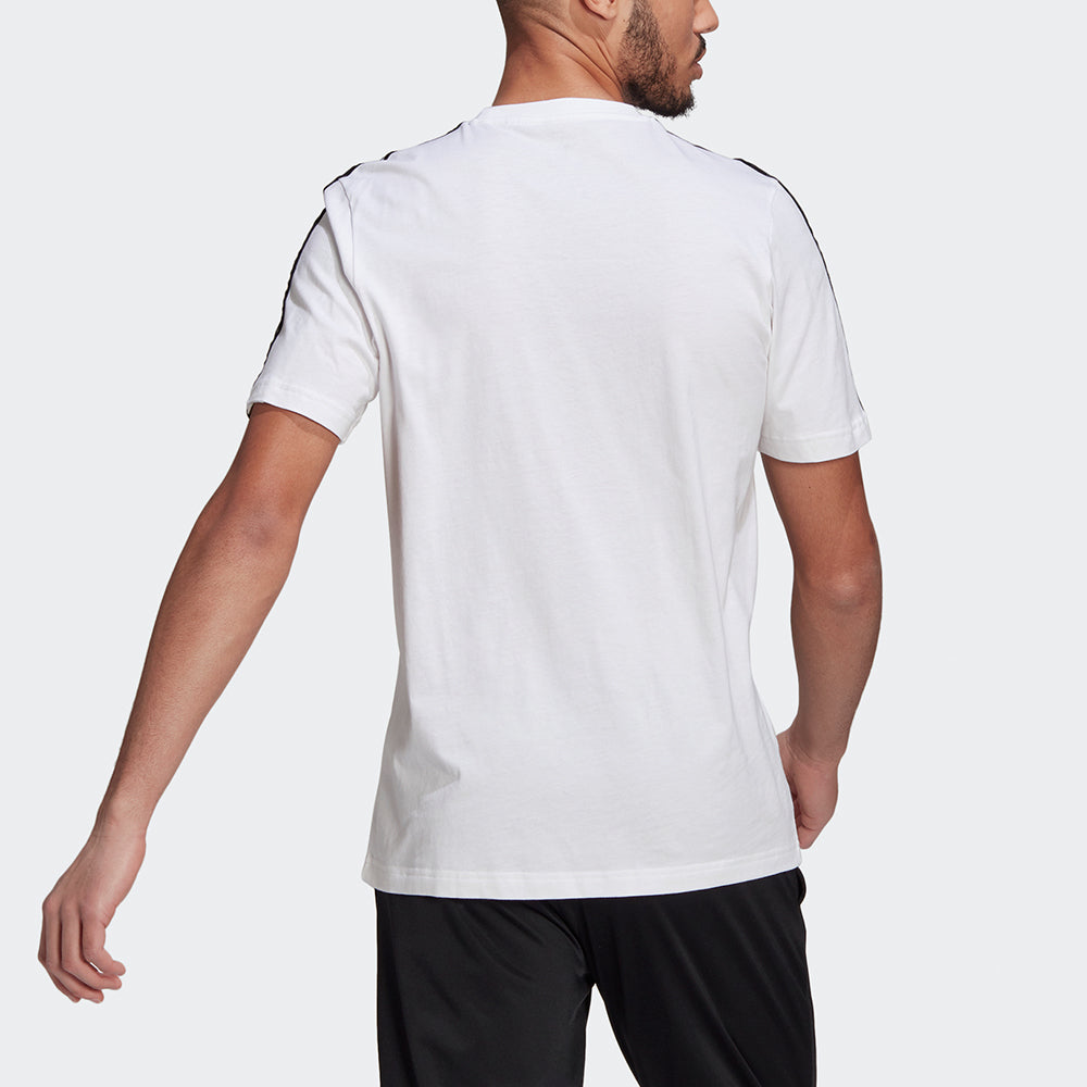 adidas M 3s Sj T Sports Training Stripe Round Neck Short Sleeve White GL3733