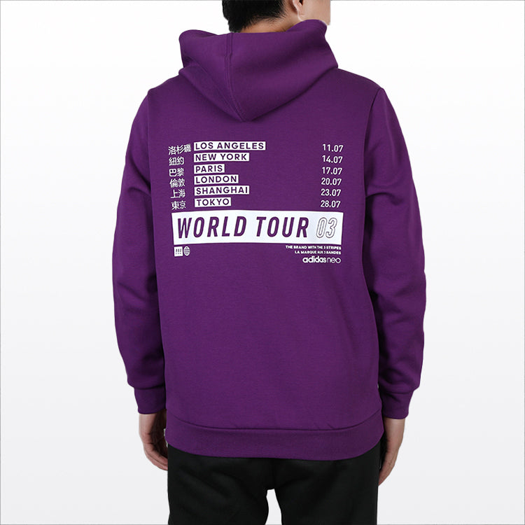 adidas neo Sports Pullover hooded Long Sleeves Purple GH7829