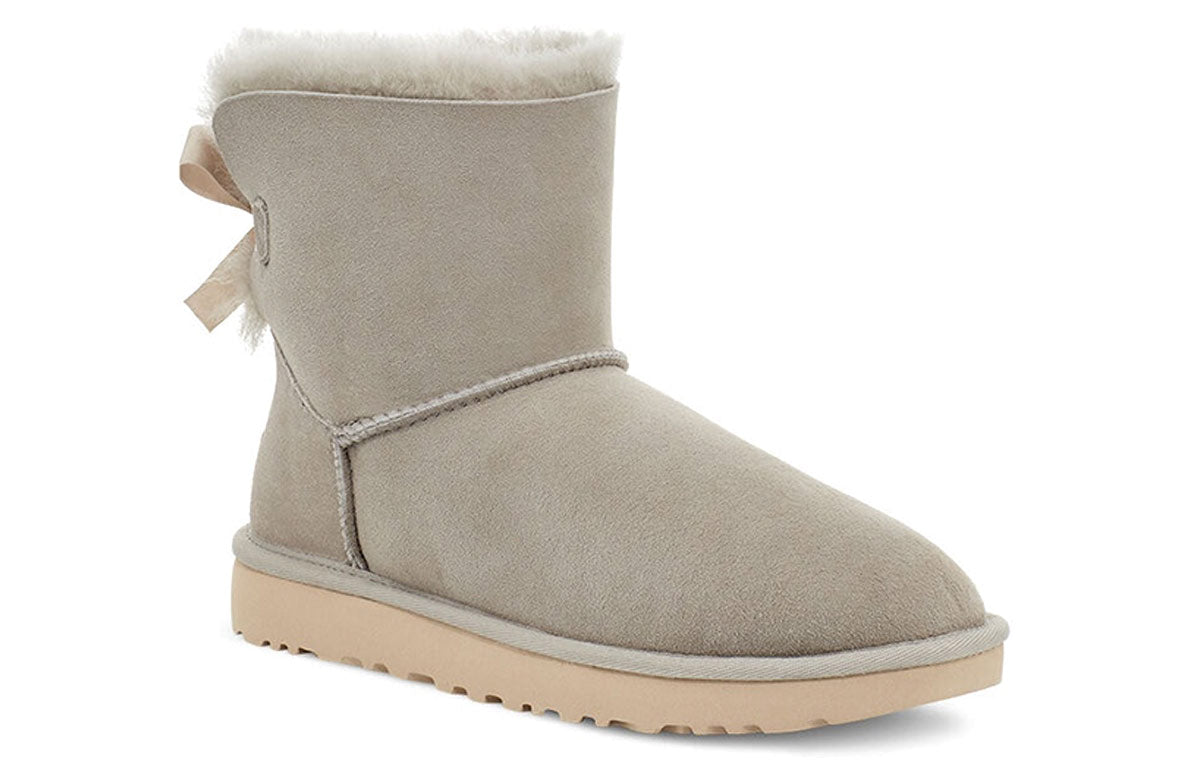 (WMNS) UGG Mini Bailey Bow II Fleece Lined light grey 1016501-GOA