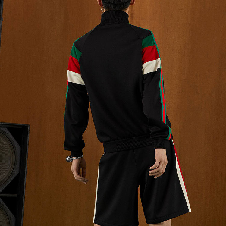 Gucci FW22 Neoprene zip jacket with Web 'Black' 698448-XJEEP-1152