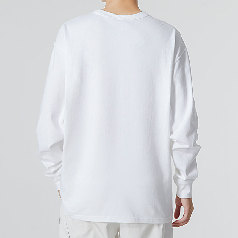 Men's Nike Solid Color Alphabet Logo Athleisure Casual Sports Round Neck Long Sleeves Autumn White T-Shirt DR7930-100