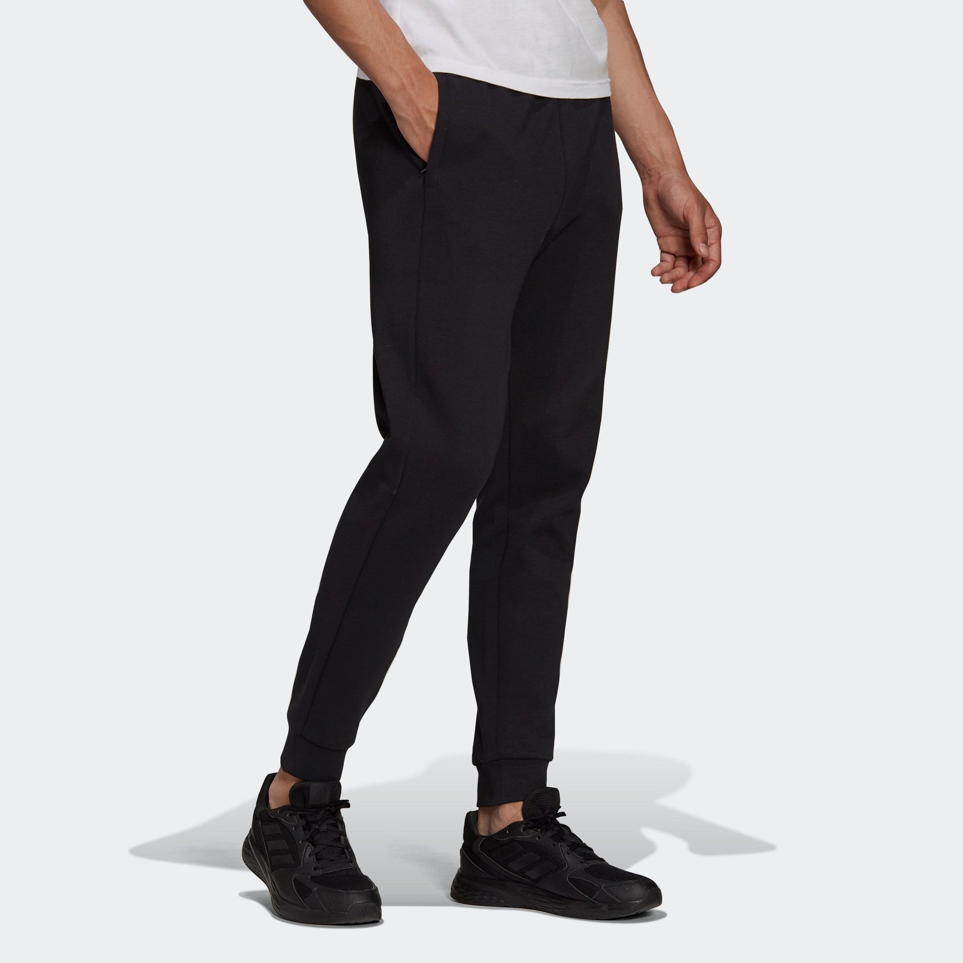 Men's adidas Sl Dk Pt Logo Embroidered Bundle Feet Sports Pants/Trousers/Joggers Black HB5083