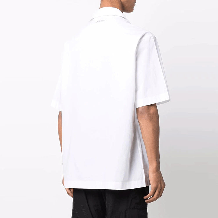 Men's Off-White Mona Lisa Short Sleeve White Shirt OMGA196C99FAB0020145