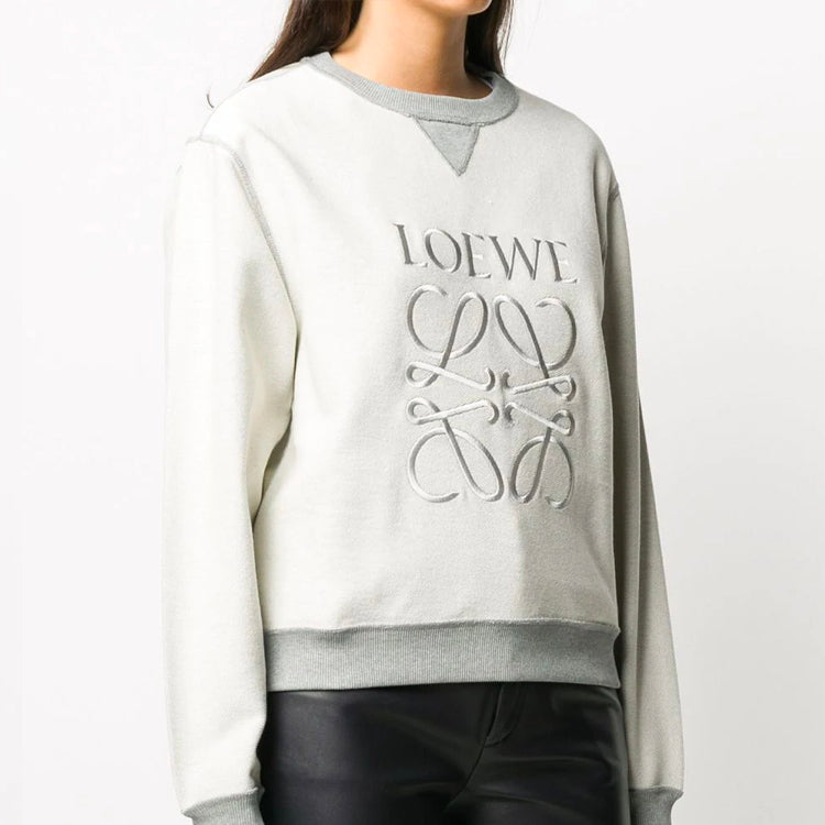 (WMNS) LOEWE FW20 Embroidery Logo Round Collar Female Grey S359341X95-1440