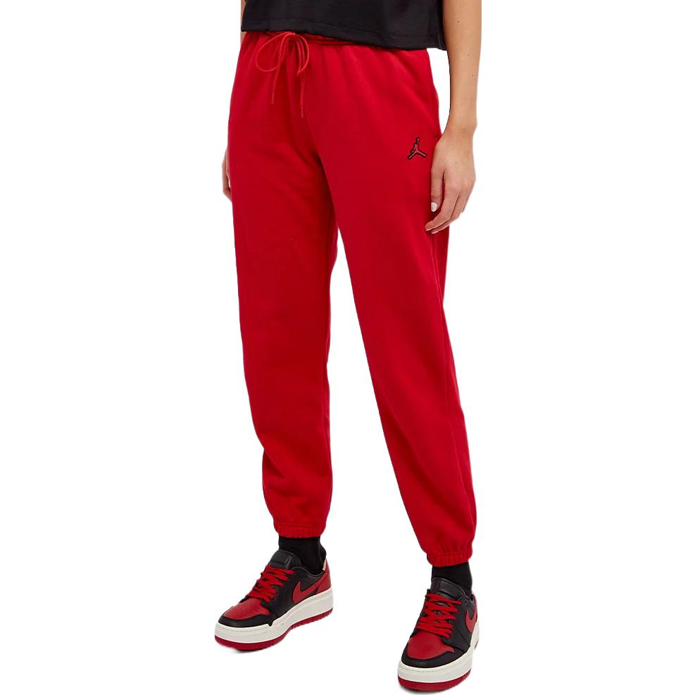 Air Jordan Solid Color Embroidered Lacing Bundle Feet Sports Pants Women's Red DN4575-687