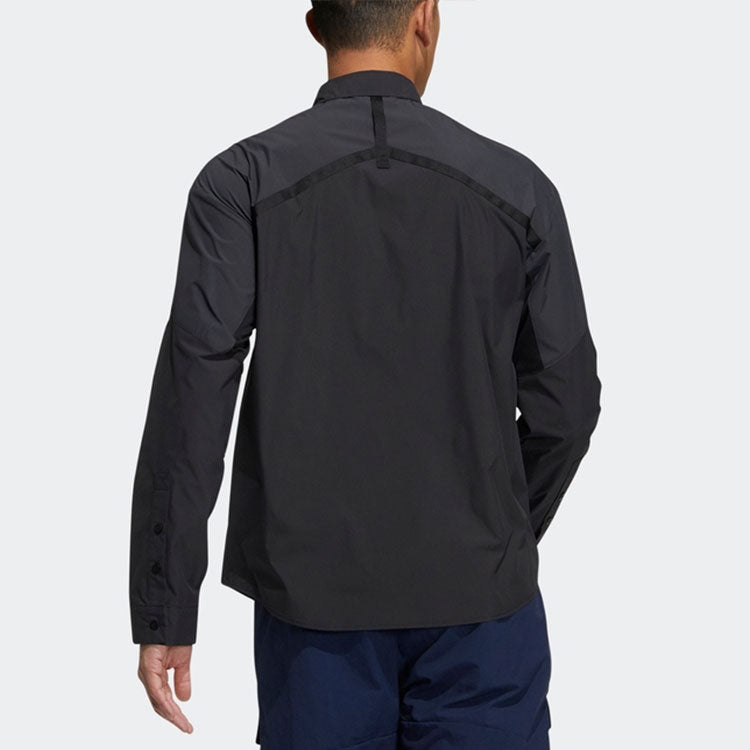 adidas Casual Sports Solid Color Breathable Long Sleeves Shirt Black H13776