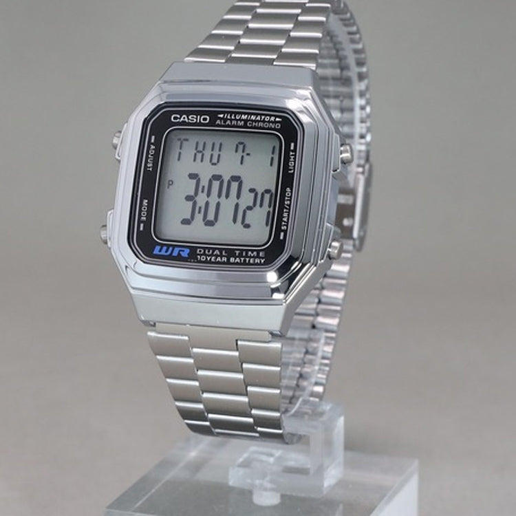 Casio Retro Fashion Digital Watch 'Silver Black' A178WA-1AJH