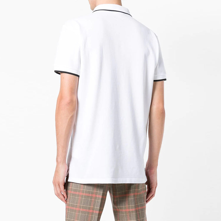 Men's KENZO Embroidered Short Sleeve Polo Shirt White F005PO2014BA-01