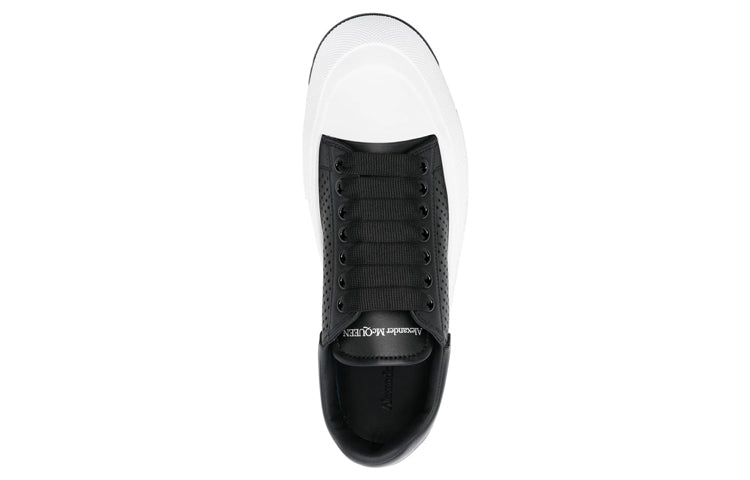 Alexander McQueen Deck Lace Plimsoll 'Black White' 727374WIATB1070