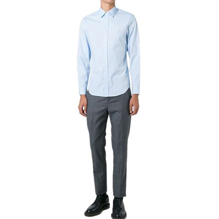 Men's Burberry Cotton Classic Long Sleeves Shirt Blue 39911601