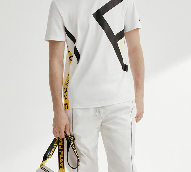 FILA Large Alphabet Printing Minimalistic Short Sleeve White F11M028165F-WT