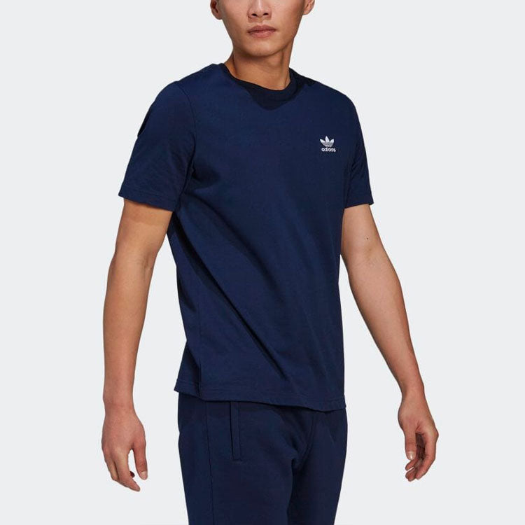 Men's adidas originals Adicolor Essentials Solid Color Casual Round Neck Short Sleeve Blue T-Shirt HJ7978