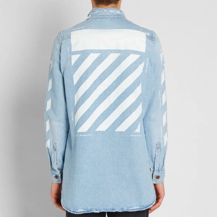 Off-White Temperature C/O Virgil Abloh Men's Temperature Denim Shirt Light Blue OMYD001S183860237101