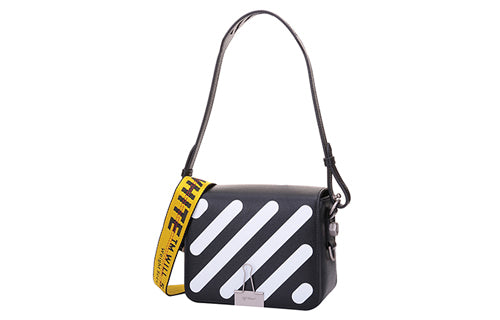 (WMNS) OFF WHITE Cowhide Stripe Black Messenger Bag 'Black White' 0WNA011R184230511001