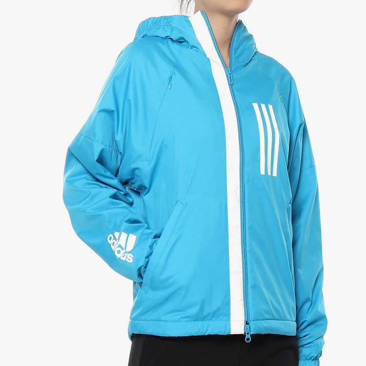 (WMNS) adidas Hooded Track Jacket Blue DZ0035