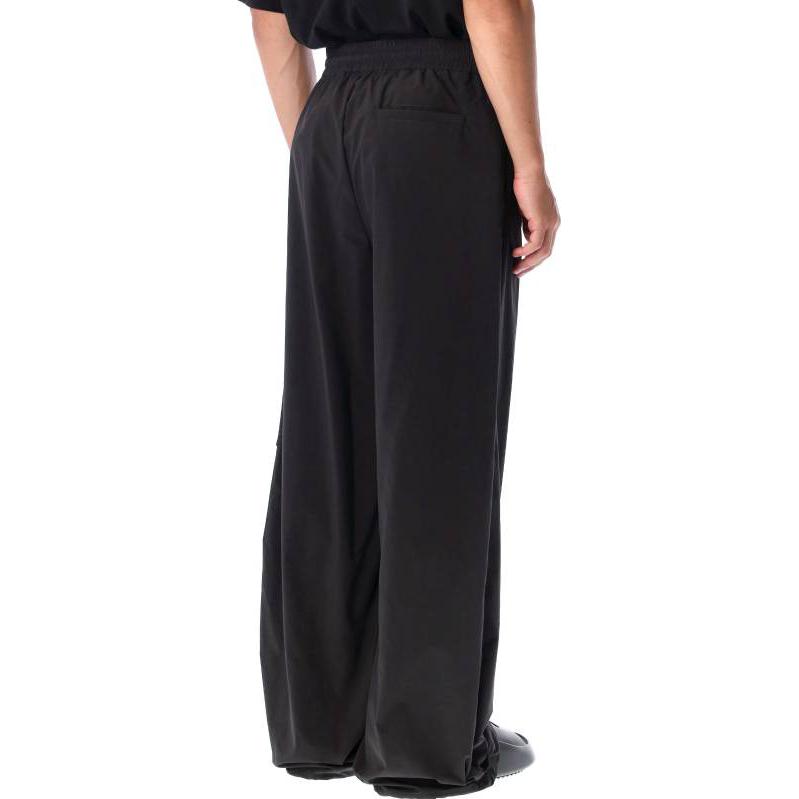 Men's Off-White FW22 Solid Color Elastic Waistband Straight-Leg Casual Pants/Trousers Loose Fit Black OMCA238F22FAB0021000