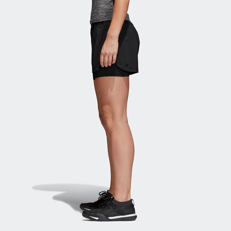 (WMNS) adidas 2in1 Short W Woven Sports Shorts Black CD6413
