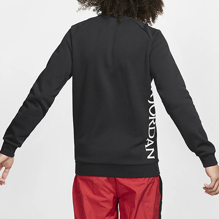 Men's Jordan Air Flying Man Printing Knit Round Neck Pullover Black BV6007-010