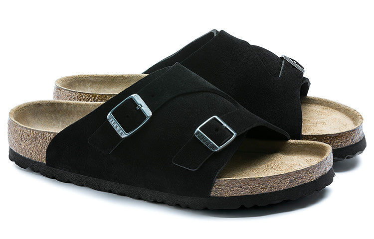 Birkenstock Zrich Soft Footbed Suede Leather Sandals 'Black' 1009528