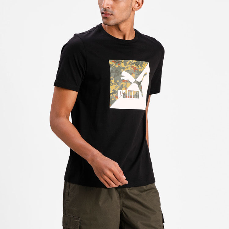 PUMA Classics Camo Logo Tee 'Black' 599821-01