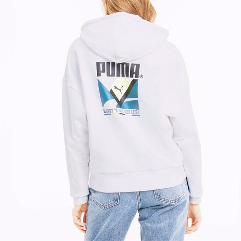 (WMNS) PUMA Tailored For Sport Hoodie 'White Black Green' 599056-02