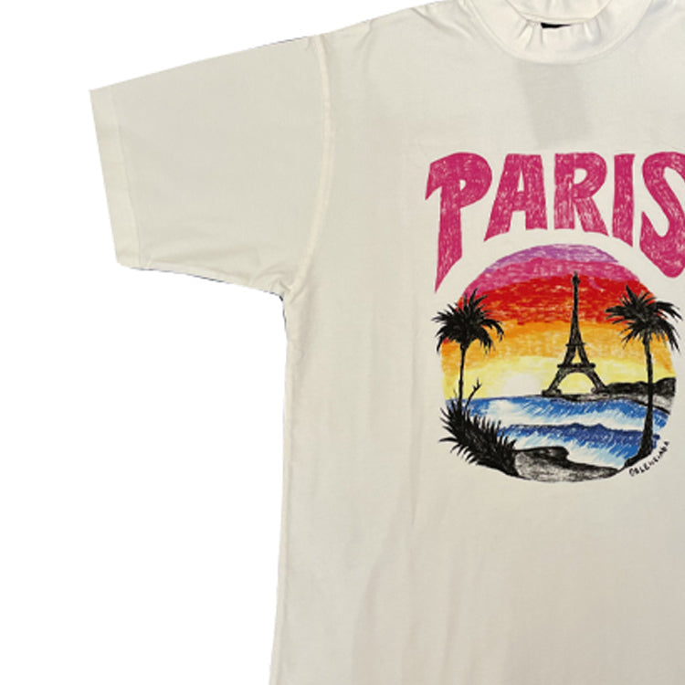 (WMNS) Balenciaga Paris Tropical T-Shirt 'White' 764235TPVL99601