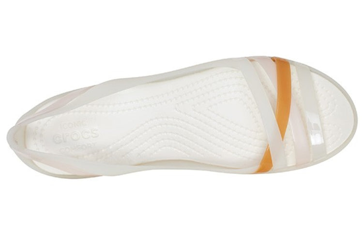 (WMNS) Crocs II Flat White Orange Sandals 204912-12U