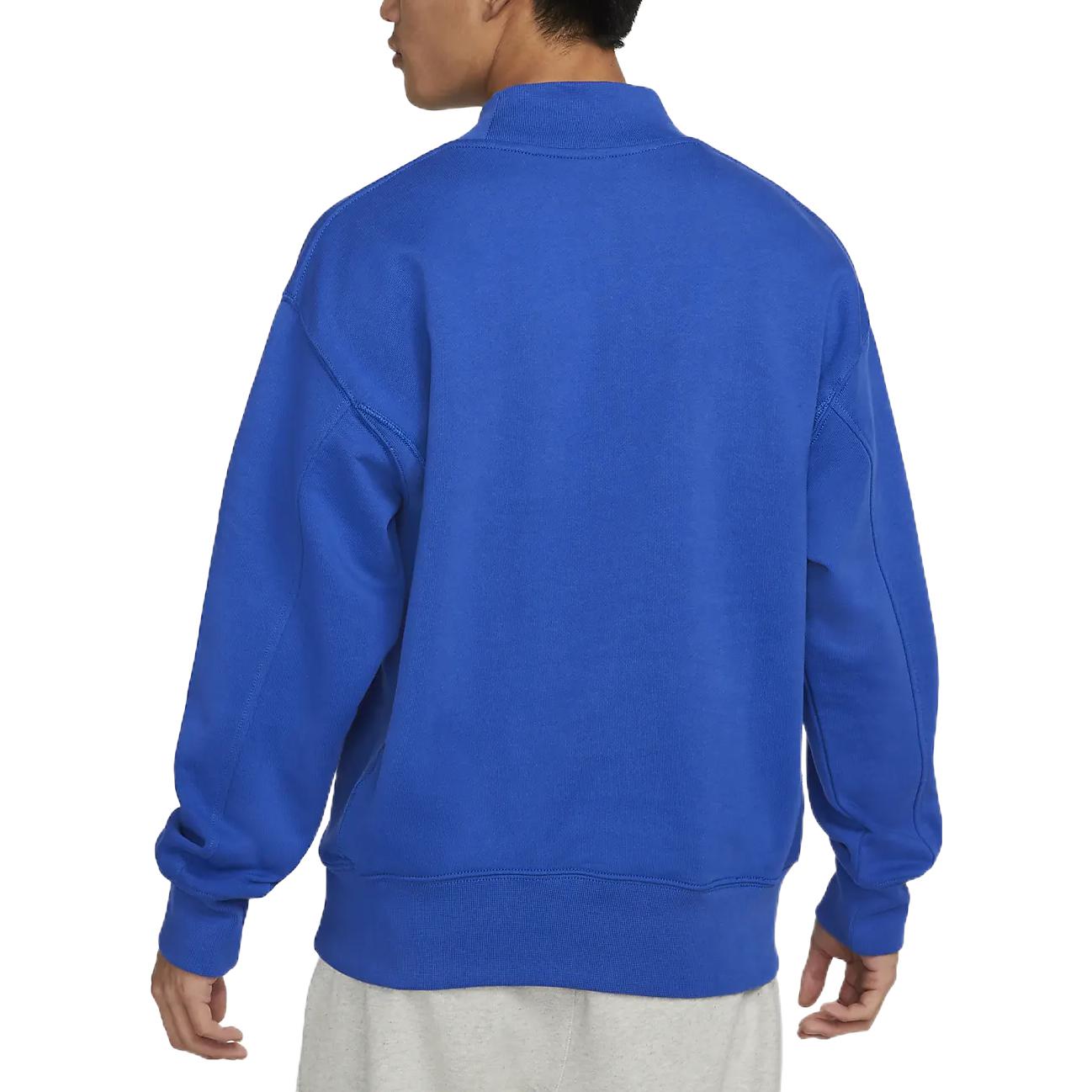 Men's Nike TREND CAPSULE Logo Embroidered Sports Stand Collar Round Neck Pullover Blue DM5274-480