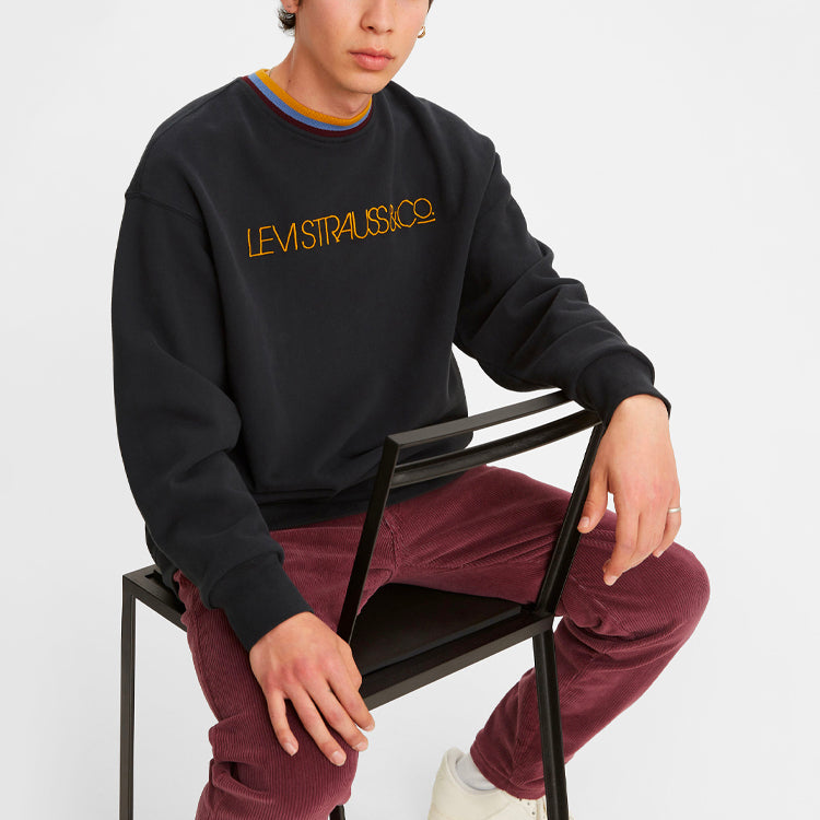 Men's Levis Alphabet Round Neck Pullover Black 54901-0000