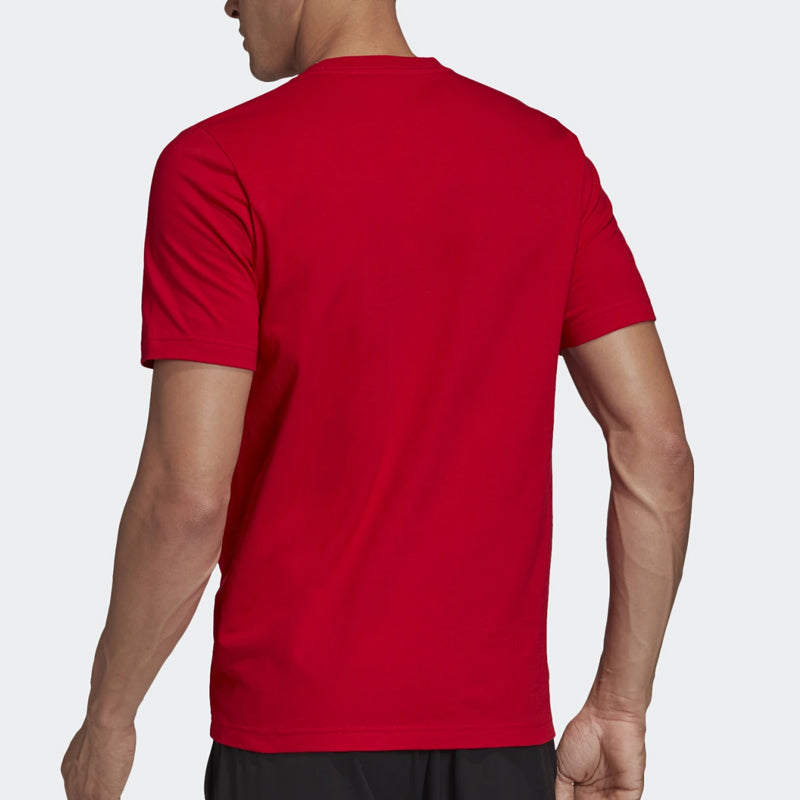 adidas E pin tee Sports Stylish Round Neck Short Sleeve Red FM6214