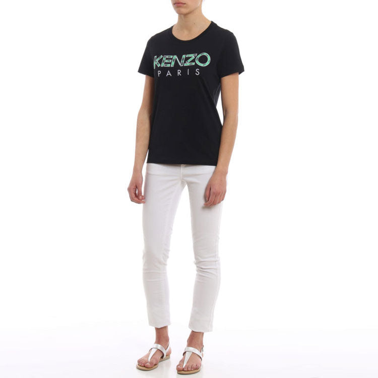 KENZO Alphabet Printing Round Neck Casual Short Sleeve Black F952TS721990-99