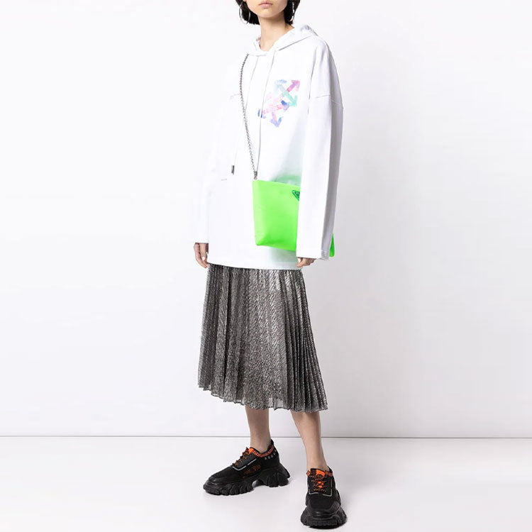 (WMNS) Off-White SS21 Logo Pullover Hoodie White OWBB040S21JER0010184