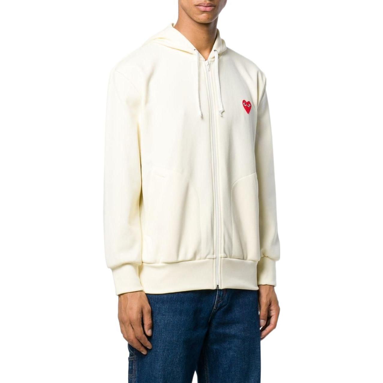 COMME des GARCONS PLAY Zip Hooded Sweatshirt 'White' P1-T172-3