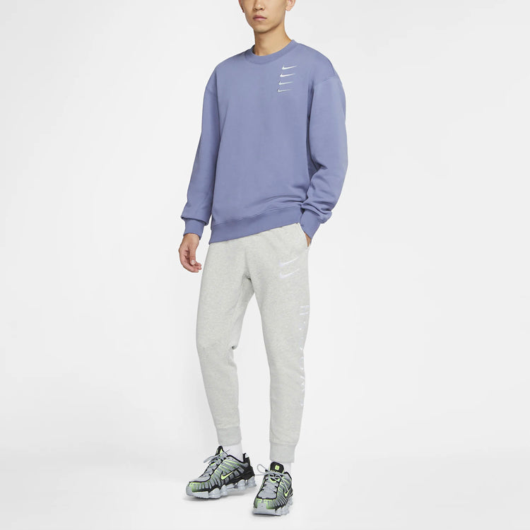 Nike Sportswear Swoosh Logo Slim Fit Bundle Feet Sports Long Pants Gray CU3932-050