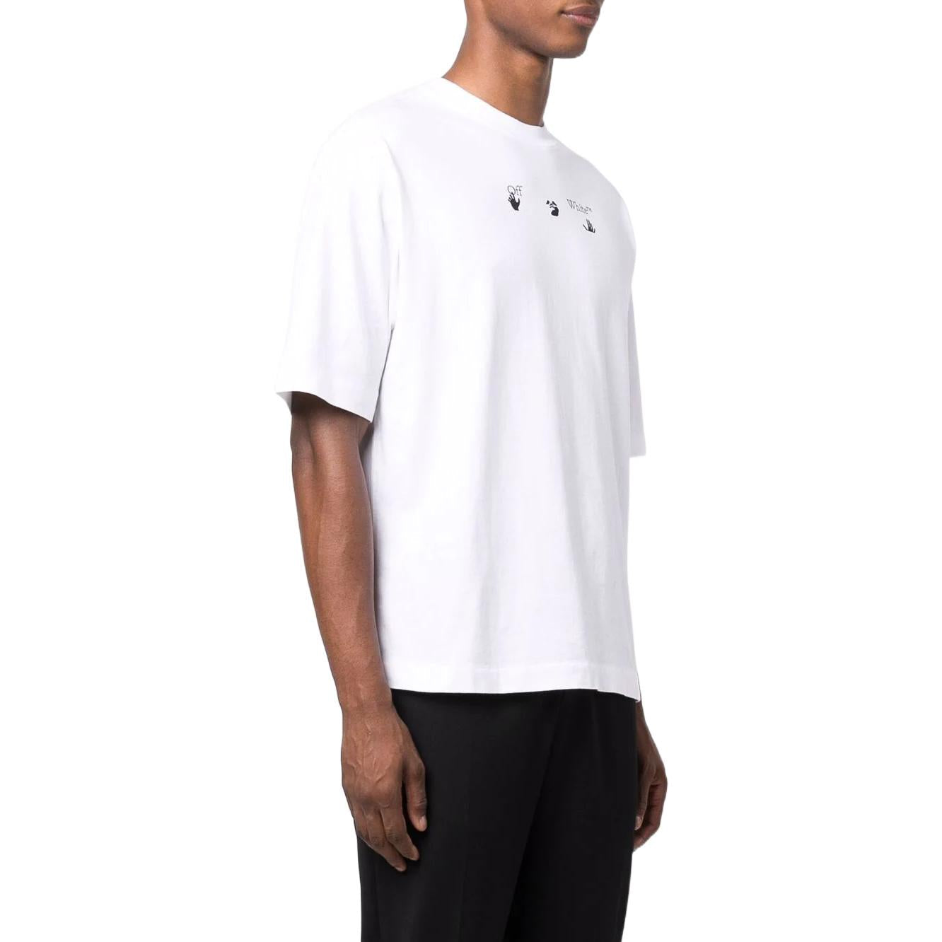 Off-White Large Arrow Pattern Printing Round Neck Short Sleeve White OMAA119F21JER0160184